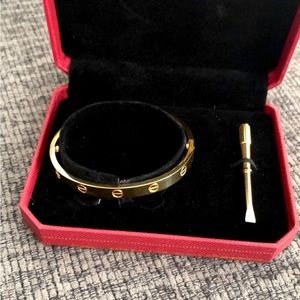 Gold Metal love / screw bracelet